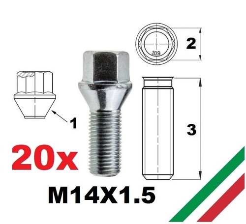 Kit bulloni ruota conici - 20,